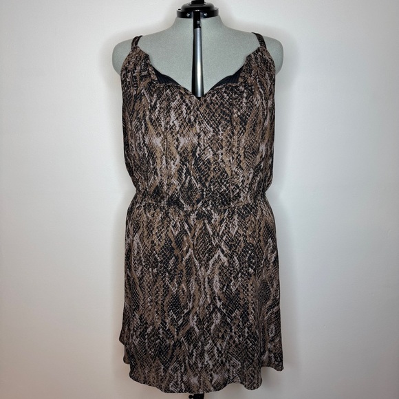 Maurices Snake Print Dress Keyhole Neck - Picture 2 of 7